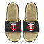 饤   塼 Minnesota Twins ISlide Men's Faux Fur Slide Sandals Black/Tan