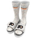 アイスライド メンズ サンダル シューズ Philadelphia Flyers ISlide Speckle Socks & Slide Sandals Bundle White