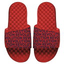 アイスライド メンズ サンダル シューズ New England Revolution ISlide Pattern Logo Slide Sandals Red