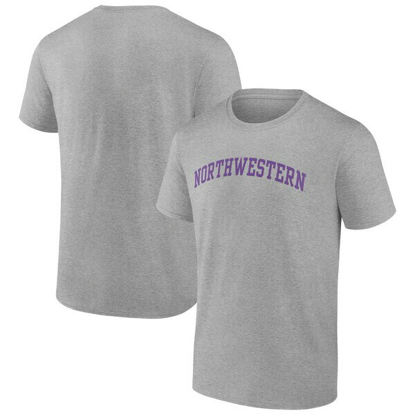 ファナティクス メンズ Tシャツ トップス Northwestern Wildcats Fanatics Branded Basic Arch TShirt Heather Gray