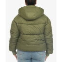 ホワイトマーク レディース ジャケット&ブルゾン アウター Plus Size Hooded Bomber Puffer Coat Olive(4)