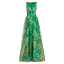 バッジェリーミシュカ レディース ワンピース トップス Organza Silk Floral Gown green multi