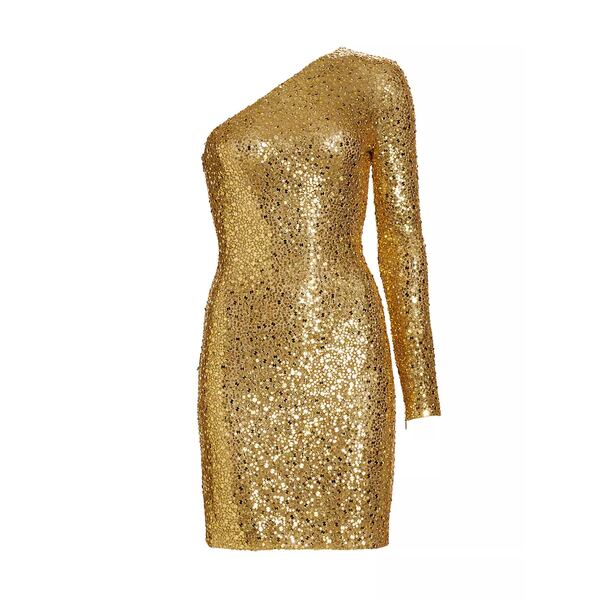 マイケル コース レディース ワンピース トップス Sequined One-Shoulder Minidress gold suntanのサムネイル