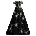 パメラ ローランド レディース ワンピース トップス Embroidered Tulle Gown black silver