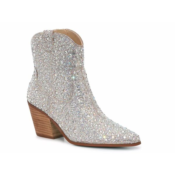 ベッツィジョンソン レディース ブーツ シューズ Emory Rhinestone Western Boot Silver Metallic