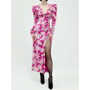 アレッサンドラ・リッチ レディース ワンピース トップス Silk Draped Dress FUCHSIA