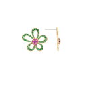 uJt[h} fB[X sAXCO ANZT[ Emerald + Blush Crystal Floral Earrings Gold