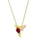 @ fB[X lbNXE`[J[Ey_ggbv ANZT[ Raspberry Rhodolite (7/8 ct. t.w.) & Nude Diamond (1/6 ct. t.w.) Hummingbird Pendant Necklace in 14k Gold, 18