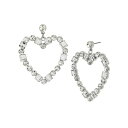 XeB[u }f fB[X sAXCO ANZT[ Faux Stone Mixed Stone Heart Drop Earrings Crystal, Rhodium