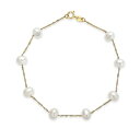 GtB[ RNV fB[X uXbgEoOEANbg ANZT[ EFFY&reg; Cultured Freshwater Pearl Station Bracelet (5-1/2-6mm) in 14k Gold (Also available in 14k White Gold and 14k Rose Gold) Yellow Gold