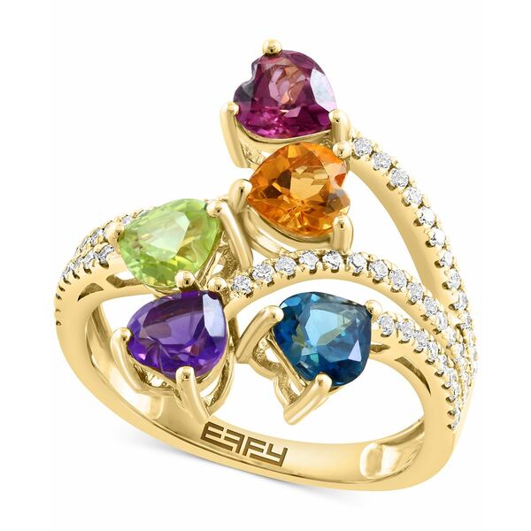 エフィー コレクション レディース リング アクセサリー EFFY&reg; Multi Gemstone (2-1/3 ct. t.w.) & Diamond (1/4 ct. t.w.) Heart Statement Ring in 14k Gold Yellow Gold