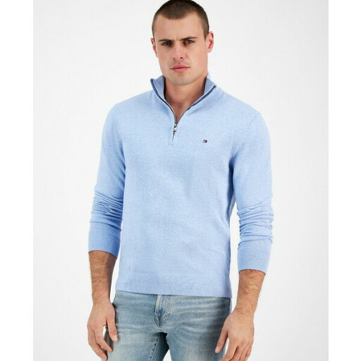 トミー ヒルフィガー メンズ ニット&セーター アウター Men's Quarter-Zip Pullover Knit Sweater Vessel Blue Heather トミー ヒルフィガー メンズ ニット&セーター アウター Men's Quarter-Zip Pullover Knit Sweater Vessel Blue Heather