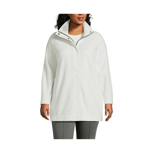 ランズエンド レディース ジャケット&ブルゾン アウター Plus Size Luxe Fleece Coat Bright gray heather ランズエンド レディース ジャケット&ブルゾン アウター Plus Size Luxe Fleece Coat Bright gray heather