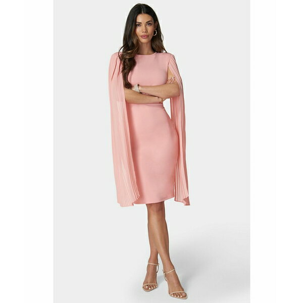 ベベ レディース ワンピース トップス Women's Cape Sleeve Midi Dress Pink