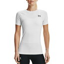 A_[A[}[ fB[X Vc gbvX Under Armour Women's HeatGear Compression Short-Sleeve T-Shirt White/Black