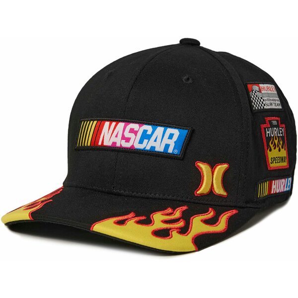 ハーレー メンズ 帽子 アクセサリー Hurley Men's NASCAR Stretch Fitted Hat Black