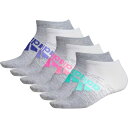 アディダス レディース 靴下 アンダーウェア adidas Women's Superlite II No Show Athletic Socks - 6 Pack White/Pink/Grey