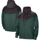 ナイキ メンズ ユニフォーム トップス Michigan State Spartans Nike Windrunner Raglan FullZip Jacket Charcoal/Green