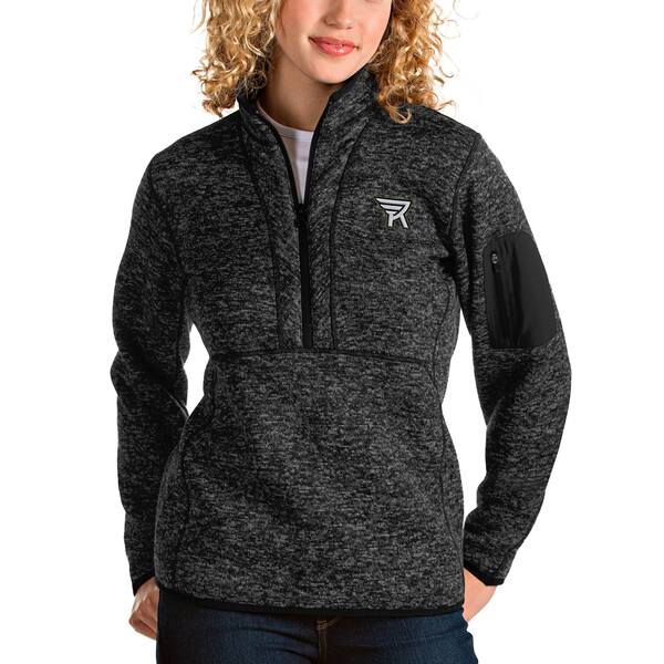 ƥ ǥ 㥱åȡ֥륾  Rochester Knighthawks Antigua Women's Fortune HalfZip Pullover Jacket Heathered Black