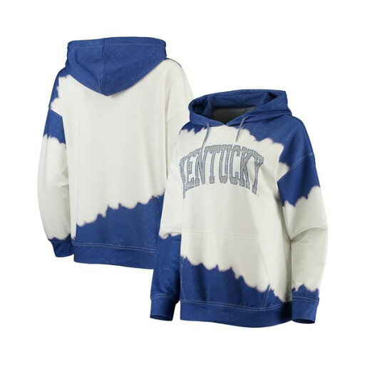 ゲームデイ レディース パーカー・スウェットシャツ アウター Women's White, Royal Distressed Kentucky Wildcats For the Fun Double Dip-Dyed Pullover Hoodie White, Royal ゲームデイ レディース パーカー・スウェットシャツ アウター Women's White, Royal Distressed Kentucky Wildcats For the Fun Double Dip-Dyed Pullover Hoodie White, Royal