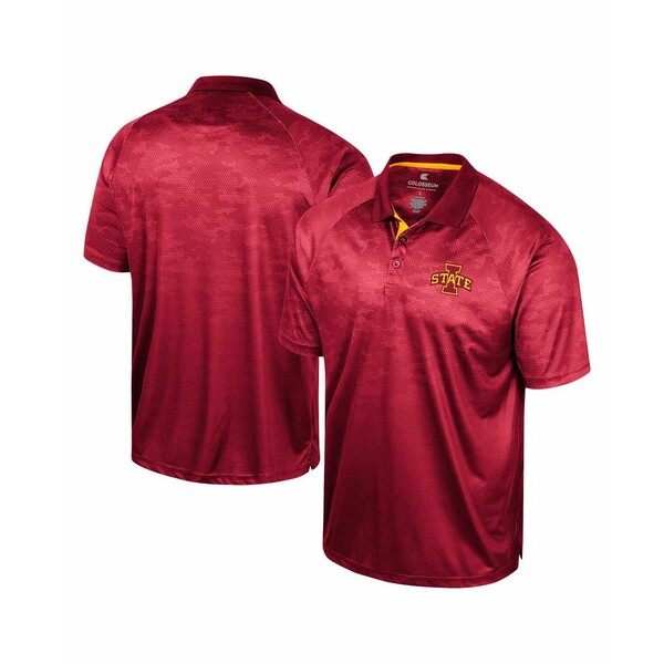コロシアム メンズ シャツ トップス Men's Cardinal Iowa State Cyclones Honeycomb Raglan Polo Shirt Cardinal