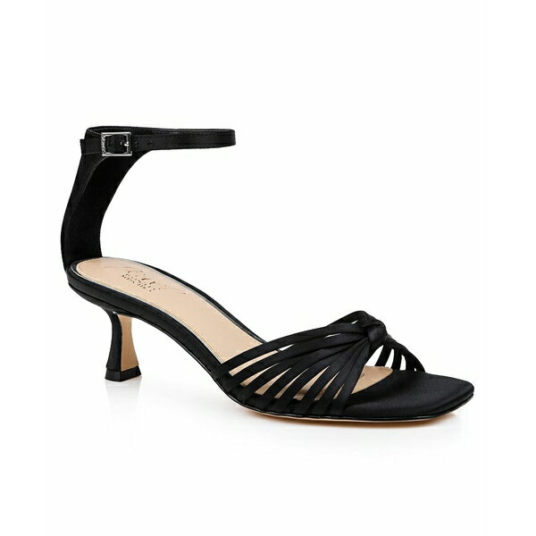 ジュウェルダグレイミシュカ レディース サンダル シューズ Women's Silvia Square Toe Dress Sandals Black Satin