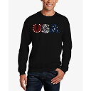 エルエーポップアート メンズ パーカー・スウェットシャツ アウター USA Fireworks - Men's Word Art Crewneck Sweats...