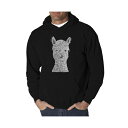 エルエーポップアート メンズ パーカー・スウェットシャツ アウター Men's Alpaca Word Art Hooded Sweatshirt Black