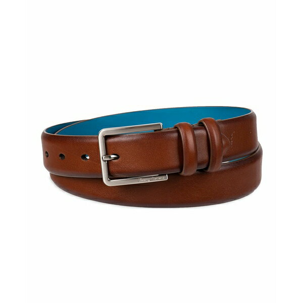 トッミーバハマ メンズ ベルト アクセサリー Men's Feather Edge Leather Dress Belt Cognac