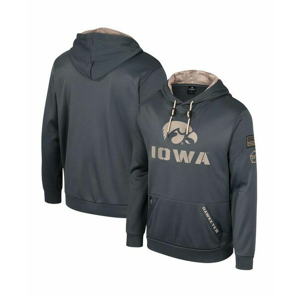 コロシアム メンズ パーカー・スウェットシャツ アウター Men's Charcoal Iowa Hawkeyes OHT Military-Inspired Appreciation Pullover Hoodie Charcoal