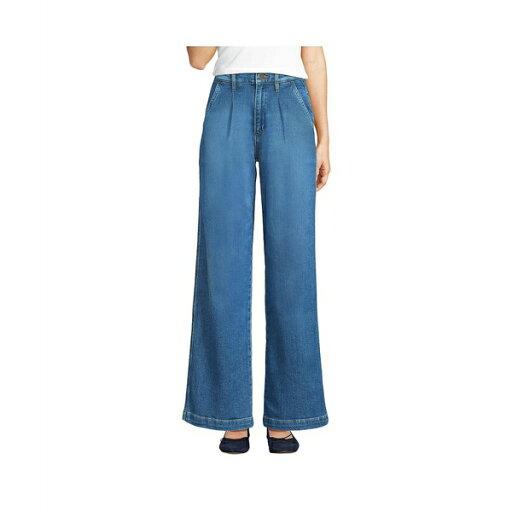 ランズエンド レディース ワンピース トップス Women's High Rise Soft Denim Pleated Wide Leg Trousers Indigo tide blue ランズエンド レディース ワンピース トップス Women's High Rise Soft Denim Pleated Wide Leg Trousers Indigo tide blue
