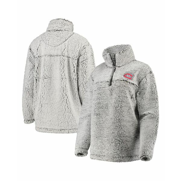 カールバンクス レディース ジャケット&ブルゾン アウター Women's Gray Montreal Canadiens Sherpa Quarter-Zip Pullover Jacket Gray