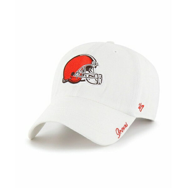 47ブランド レディース 帽子 アクセサリー Women's White Cleveland Browns Miata Logo Clean Up Adjustable Hat White