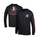 チャンピオン メンズ シャツ トップス Men's Black Florida State Seminoles Team Stack Long Sleeve T-shirt Black(4)
