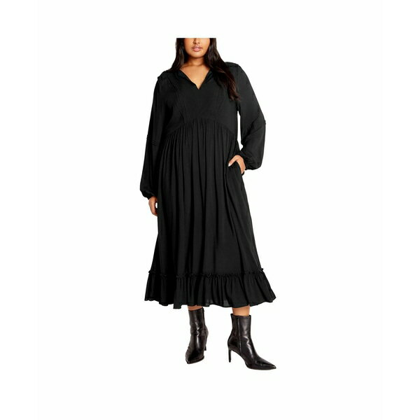 シティーシック レディース ワンピース トップス Plus Size Alena Maxi Dress Black