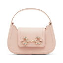 アンクライン レディース ショルダーバッグ バッグ Crystal Horsebit Top Handle Small Crossbody Bag Pink(4)
