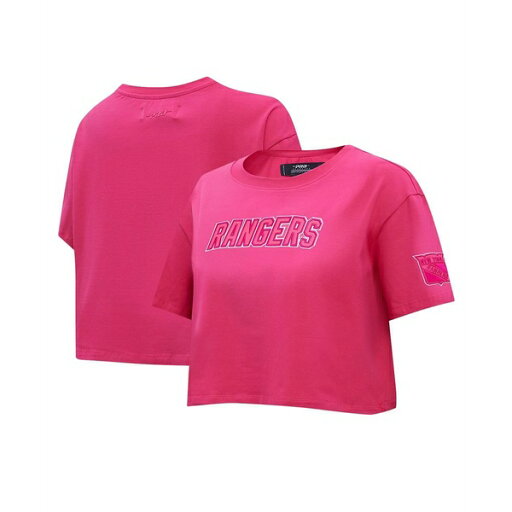 プロスタンダード レディース Tシャツ トップス Women's New York Rangers Triple Pink Cropped Boxy T-shirt Pink プロスタンダード レディース Tシャツ トップス Women's New York Rangers Triple Pink Cropped Boxy T-shirt Pink