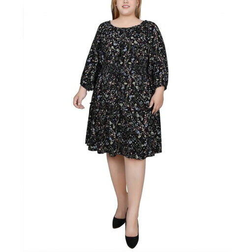 ニューヨークコレクション レディース ワンピース トップス Plus Size Long Sleeve Dress Wild Flowers ニューヨークコレクション レディース ワンピース トップス Plus Size Long Sleeve Dress Wild Flowers