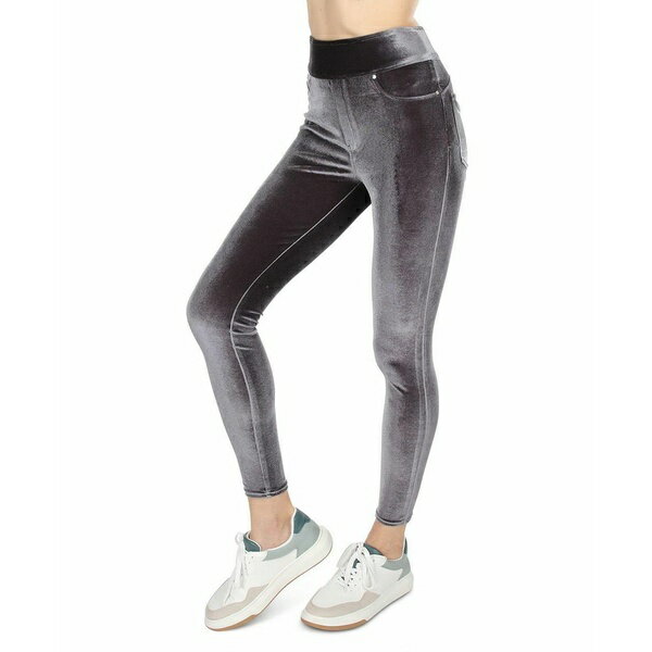 メモイ レディース カジュアルパンツ ボトムス Women's Velvet High-Waist Shaping Leggings Slate gray