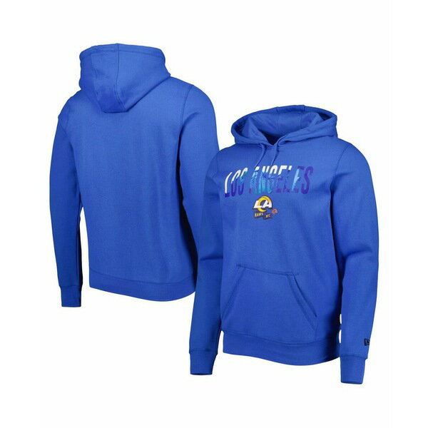 ニューエラ メンズ パーカー・スウェットシャツ アウター Men's Royal Los Angeles Rams Ink Dye Pullover Hoodie Royal(4)