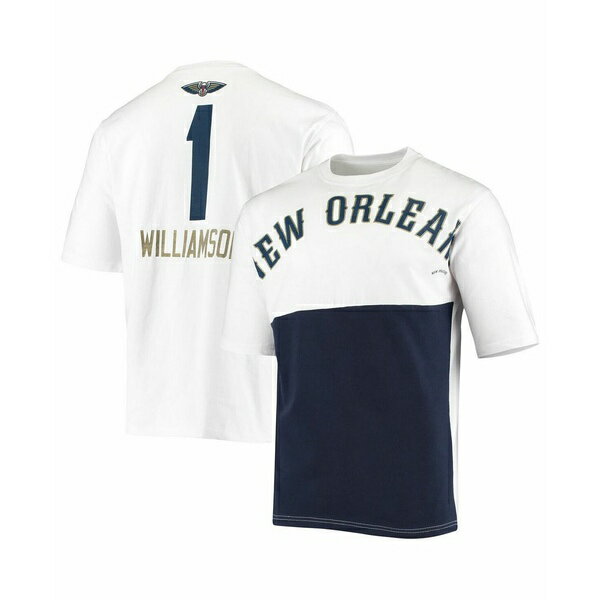 ファナティクス メンズ シャツ トップス Men's Zion Williamson White New Orleans Pelicans Yoke T-shirt White