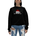 エルエーポップアート レディース パーカー・スウェットシャツ アウター Women's Christmas Peeking Dog Word Art Crewn...