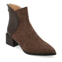 ジャーニーコレクション レディース ブーツ シューズ Women's Consuello Two Tone Pointed Toe Block Heel Boo...