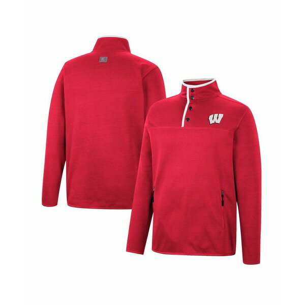 コロシアム メンズ ジャケット&ブルゾン アウター Men's Red Wisconsin Badgers Rebound Quarter-Snap Jacket Red