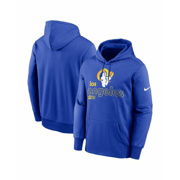 ナイキ メンズ パーカー・スウェットシャツ アウター Men's Royal Los Angeles Rams Performance Pullover Hoodie Royal