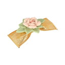 2028 レディース ヘアアクセサリー アクセサリー Women's Gold-Tone Large Porcelain Flower Mesh Bow Hai...