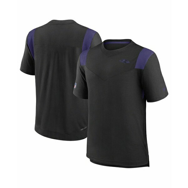 ナイキ メンズ シャツ トップス Men's Black Baltimore Ravens Sideline Tonal Logo Performance Player T-shirt Black