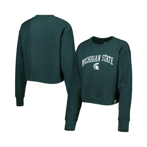 リーグカレッジエイトウェア レディース パーカー・スウェットシャツ アウター Women's Green Michigan State Spartans Classic Campus Corded Timber Sweatshirt Green リーグカレッジエイトウェア レディース パーカー・スウェットシャツ アウター Women's Green Michigan State Spartans Classic Campus Corded Timber Sweatshirt Green