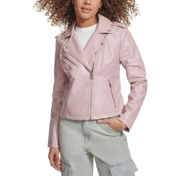 リーバイス レディース ジャケット&ブルゾン アウター Women's Classic Faux Leather Asymmetrical Moto Jacket Light Lilac