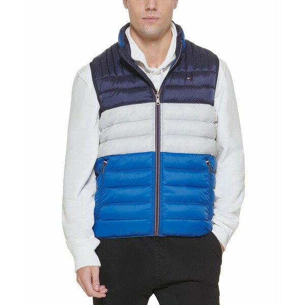 トミー ヒルフィガー メンズ ジャケット＆ブルゾン アウター Men's Quilted Vest Royal Blue Combo